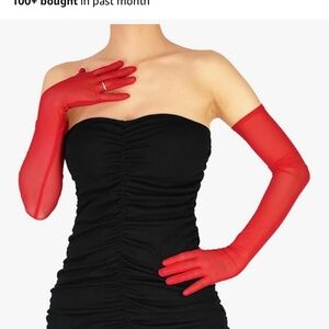 Women's Long Sheer Gloves Stretchy Mesh Tulle Gloves